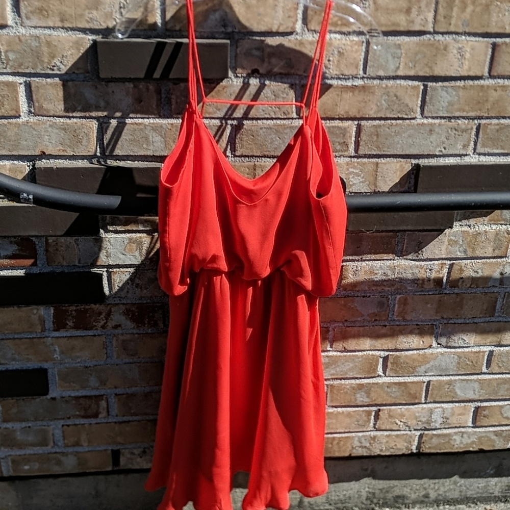 MYNE silk dress red spaghetti straps size 6 mini